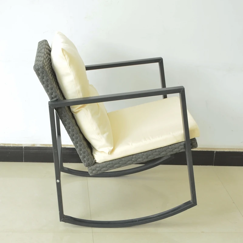 Comfortable Rattan Rocking Chair Natural Rattan Chair with Cushion Lounge Chair