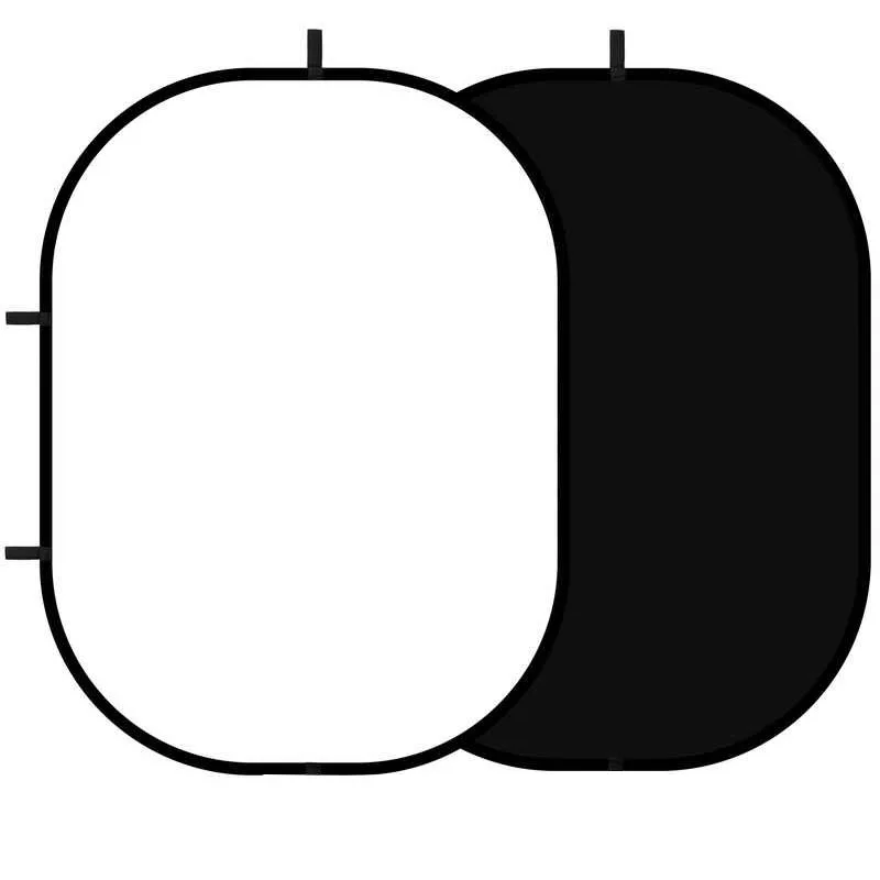 Pop Up Black White Reversible Collapsible Double Sided Wedding Video Background Photography Backdrop For Photo Studio Set