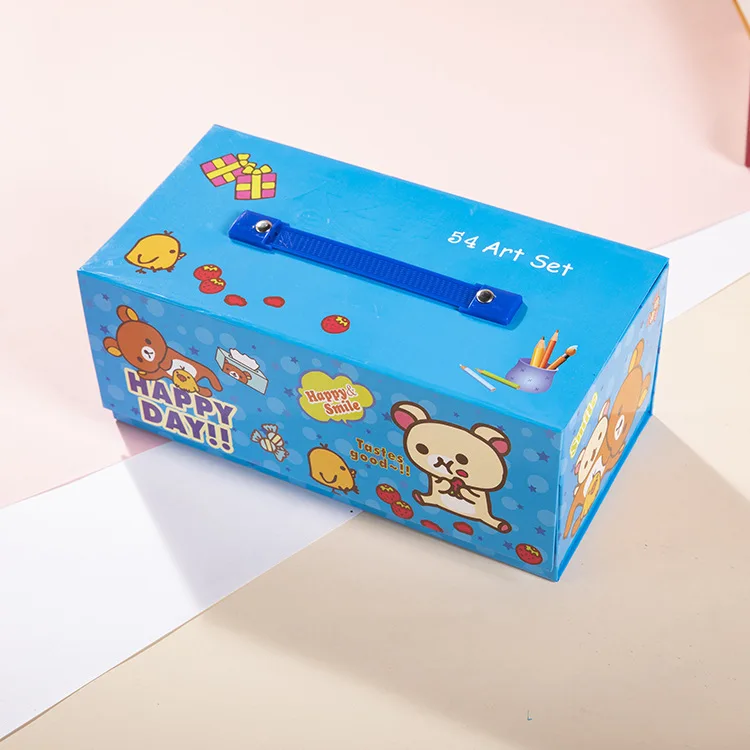 2021 New Professional Back To School Drawing Set With Marker Pens Crayons Pencils For kids Birthday Gift with color box