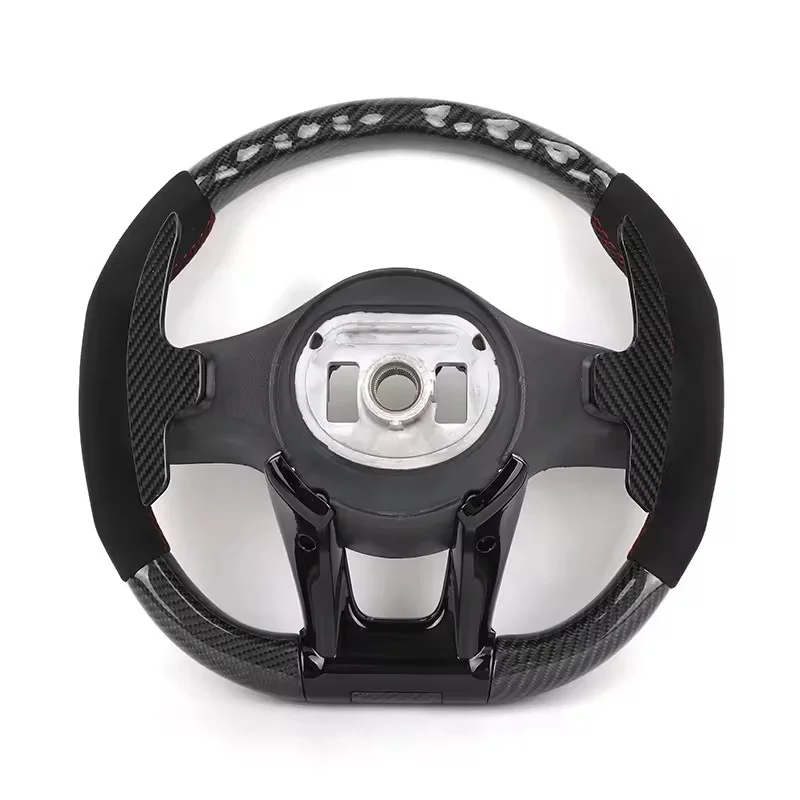 Customized Gloss Black Carbon Fiber Shift Paddle Alcantara Leather Steering Wheel for Mercedes Benz Cls63 GLB Sl R230 W210 W220