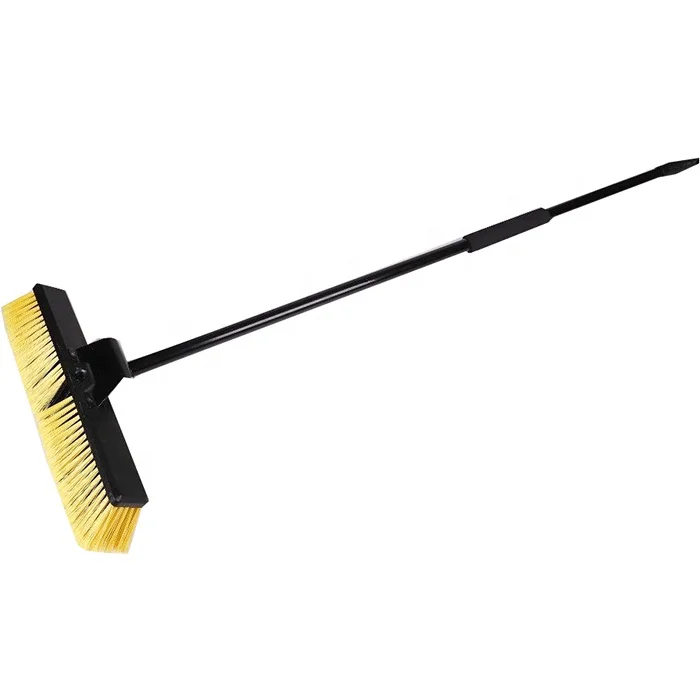 24' Push Broom 57.4' Long Handle Stiff Bristles Heavy Duty Outdoor Brush for Cleaning Bathroom Kitchen Patio Garage Deck