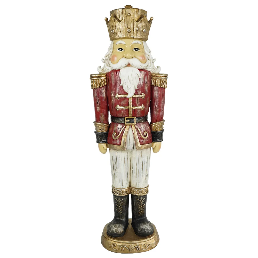 Xmas Seasonal Decor Large Size Polyresin Christmas Nutcracker with Led Light CHRISTMAS DECORATION 2024