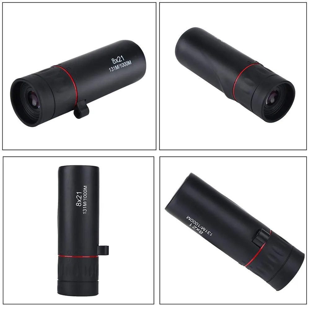 Portable Mini Monocular Telescope 8x21 High Power Monocular Scope, Waterproof Shockproof HD FMC Green Film Lens Monoscope