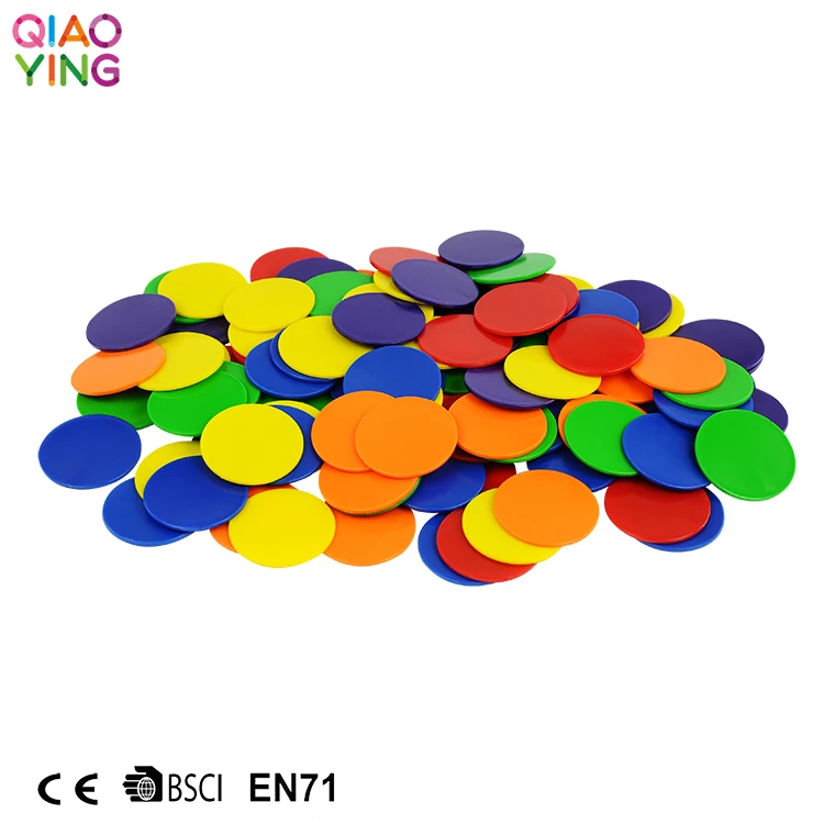 500 pcs 2019 Hot Sale 2.2cm Colored Counting Chips Counting Math Toys Educational Kids Toys For 3 Year Olds