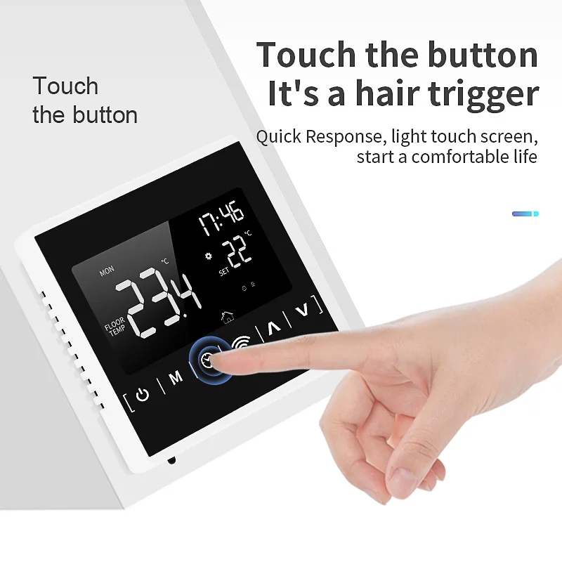 110V 120V 230V All Touch Screen Temperature Controller Thermoregulator Black Back Light Electric Heating Room Thermostat WiFi