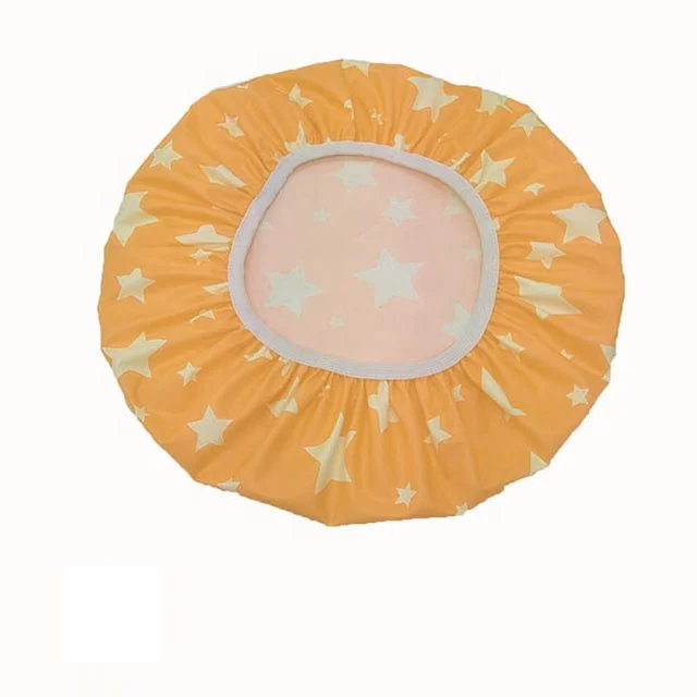 
Green PEVA fashionable shower cap waterproof recyclable shower cap can be customized logo 