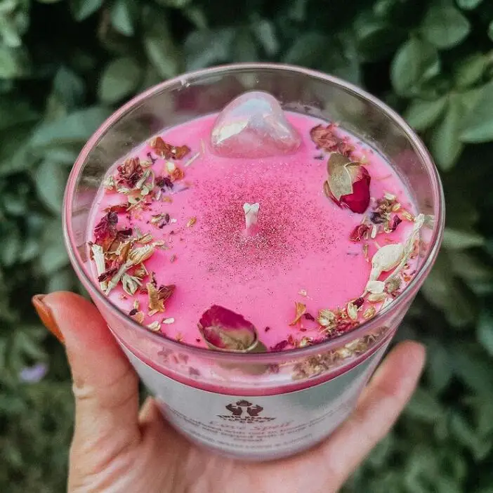 Herbal Scented Spiritual Candles with Stones Crystals for Holiday Bars