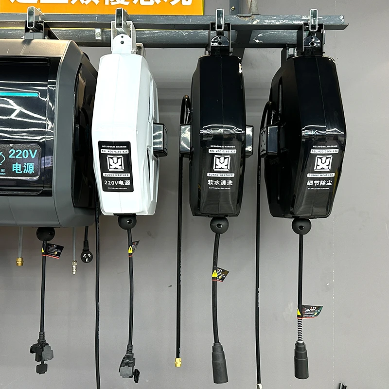 New design Manual automatic retractable garden car wash hose reel water air hose reels with hose nozzle quick connector