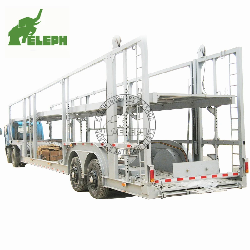 Hot Sale Customized Mobile Metal Car Carrier semitrailer Transport Trailer With Ramp Double Deck Auto Car Carrier Semi Trailer