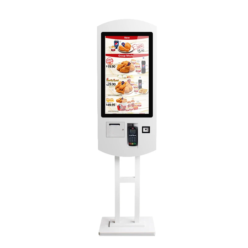 
32 Inch POS Payment QR Scanner Printing Self Kiosk Touch Screen Food Ordering Machine 