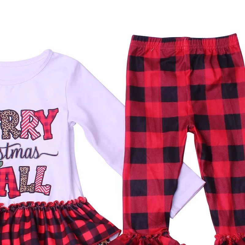 Christmas boutique Christmas letter printing new autumn suit 0-12 years old children girls new clothes