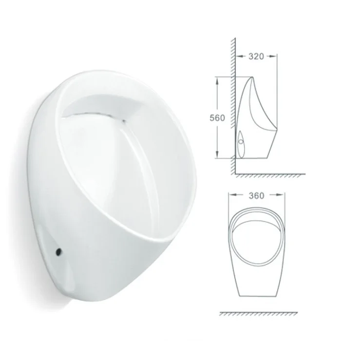 Good type hotel bathroom one piece wall hung toilet urinal bowl set for men