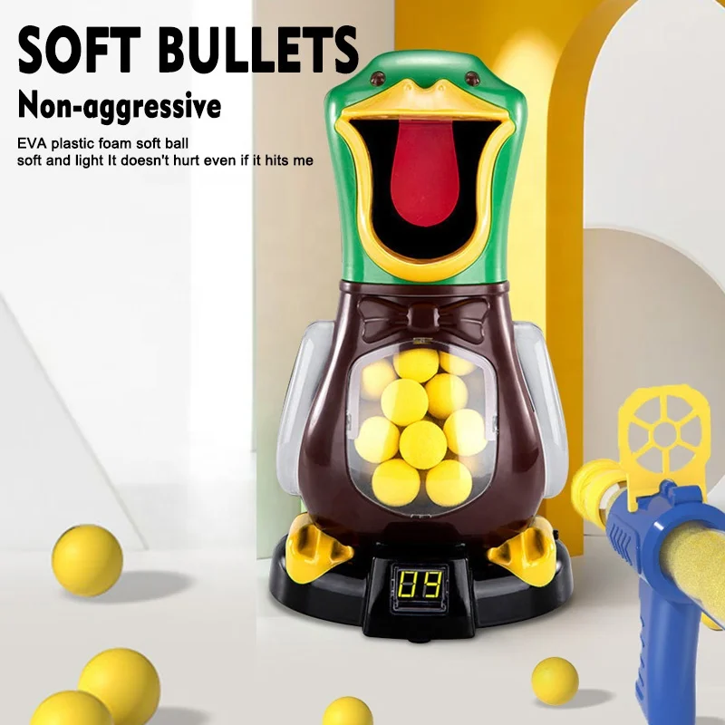 Novel Electronic Scoring Game Duck Air-Powered Gun Soft Bullet Ball Shooting Toys For Kids Birthday Gift