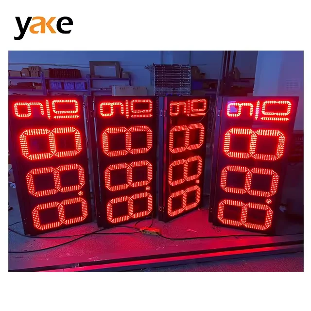 Yake 8.889 8.889/10 led gas price changer gas price sign with regular and diesel on top and side USA gas station price sign