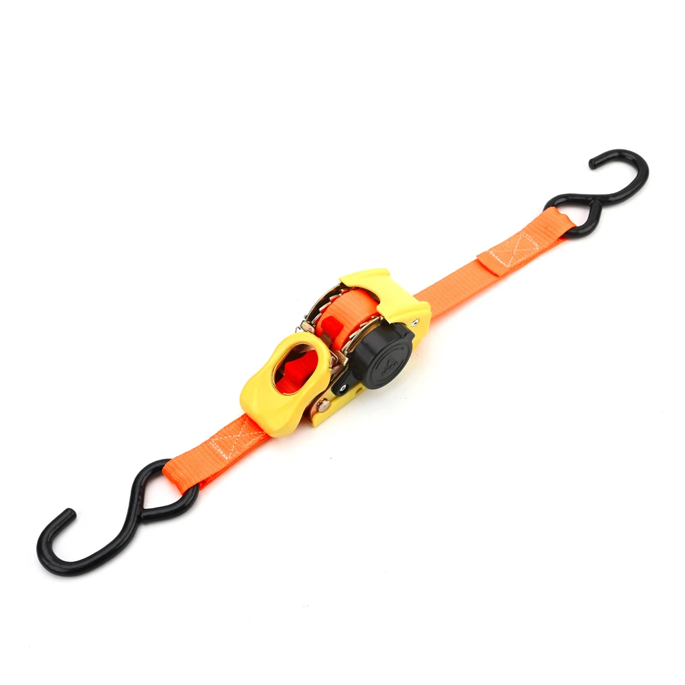 High Quality 25mm 1.8M TUV GS S Hook Auto Retractable Ratchet Tie Down Strap