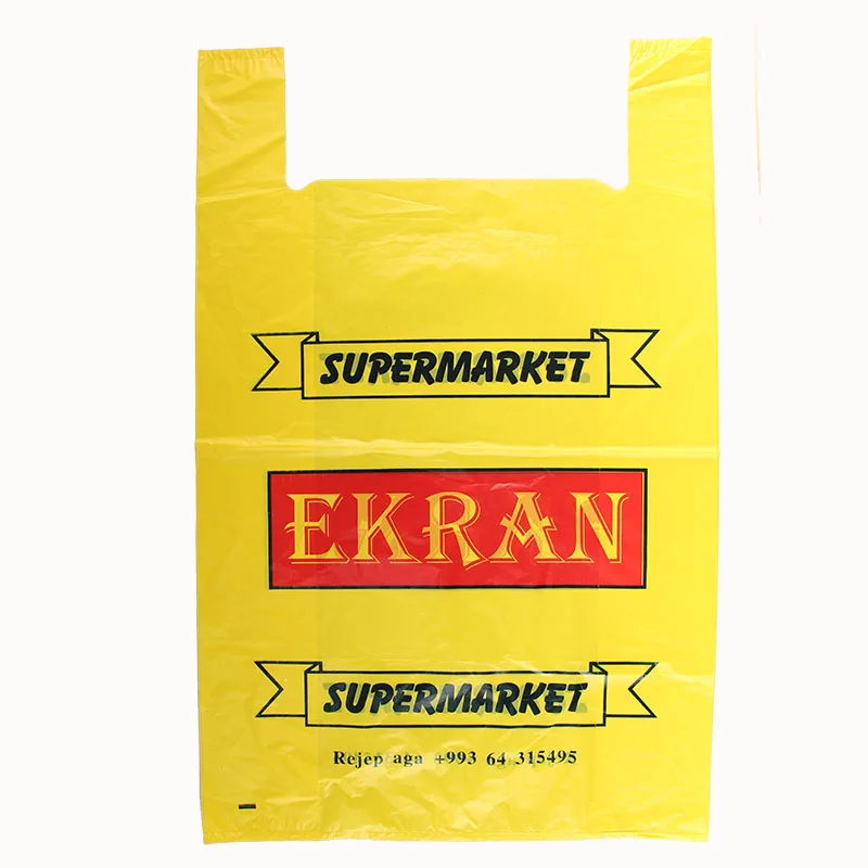 Big size custom logo printed t-shirt bags