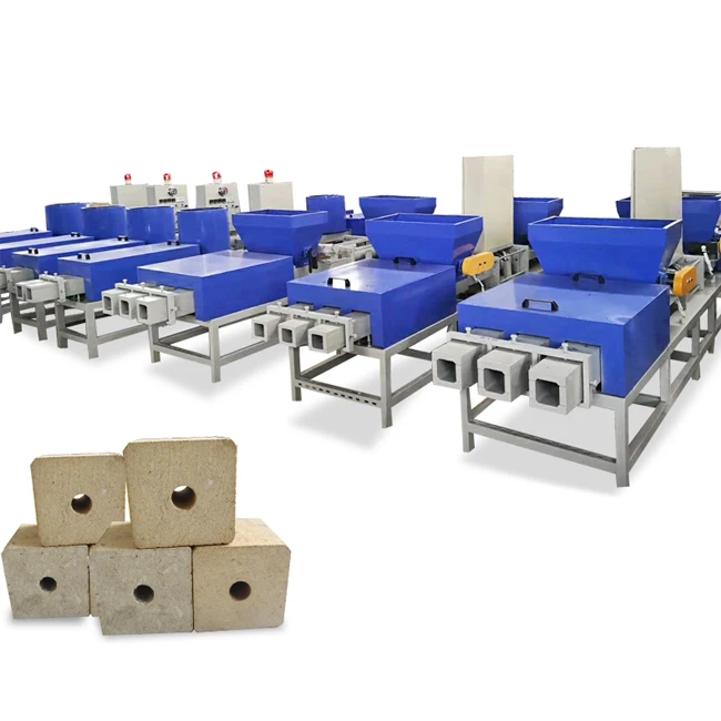 compressed wood block machine sawdust block extruder wood pallet block cutting machine