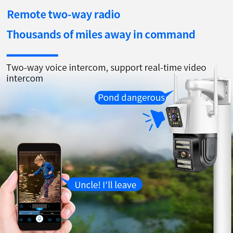 cloud storage wide angle poe ptz dual lens cctv camera