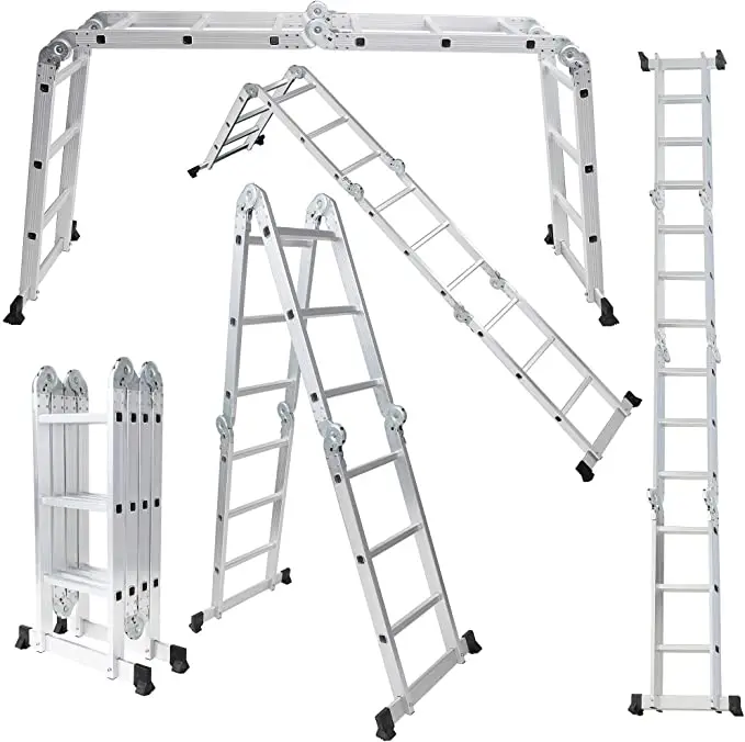 SUPER SEPTEMEBER MOQ 1 pcs Foldable 4x5 Steps Multipurpose Adjustable Aluminum Folding Ladder