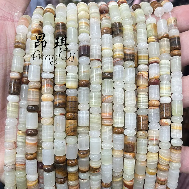 Wholesale Natural Stone Rondelle Beads Loose Cylinder Gemstone Beads For Jewelry Making