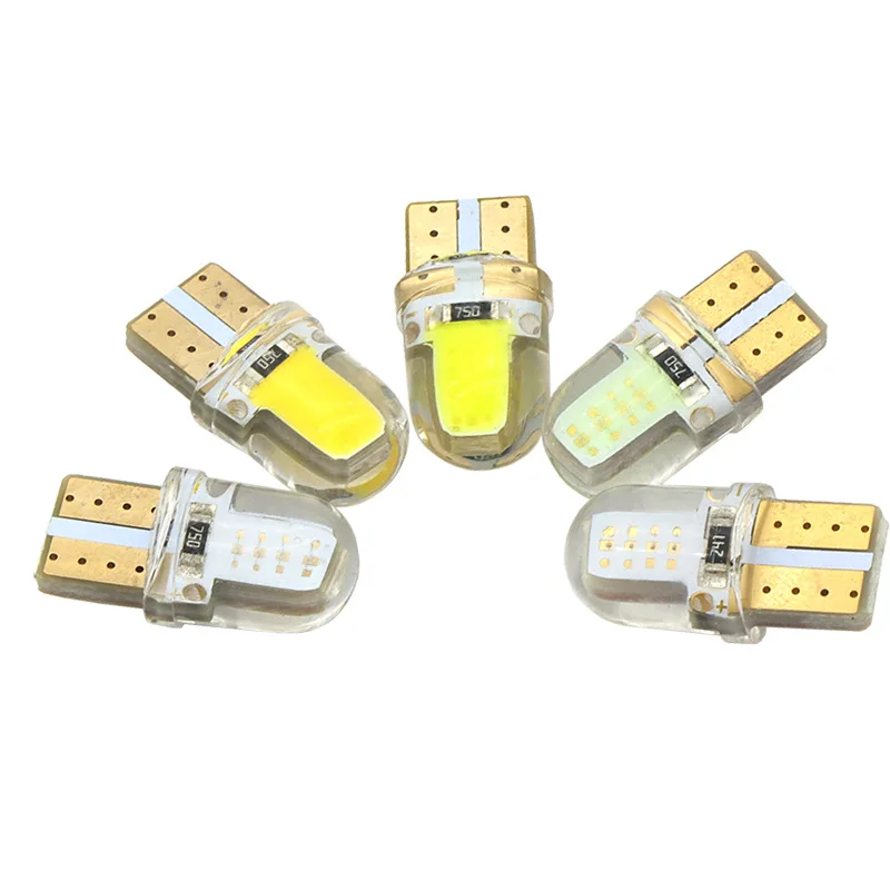 194 168 w5w Cob Interior Bulb Light Lamp Silicone Waterproof T10 LED Car Bulbs for Motorcycle