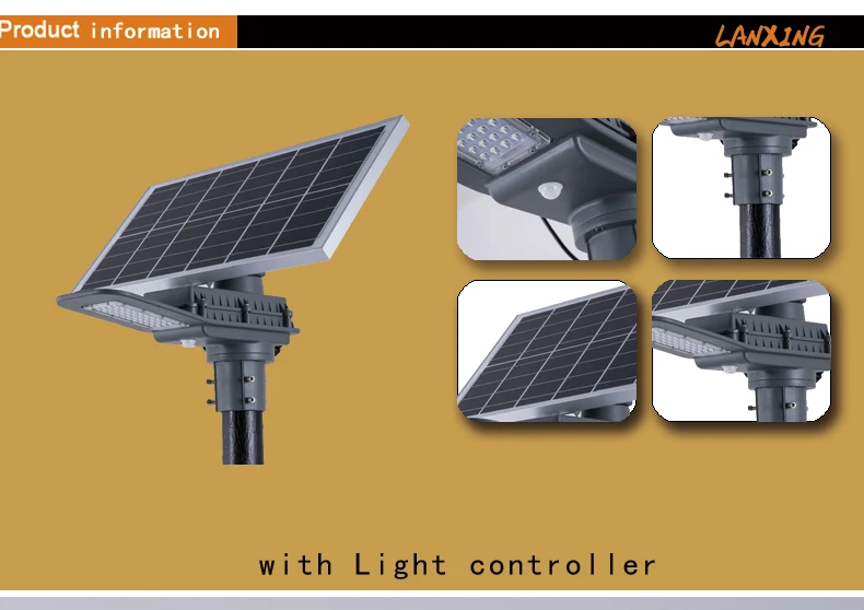 Intelligent Light controller  all in one  Sperate aluminum waterproof Ip65 20w led solar street light