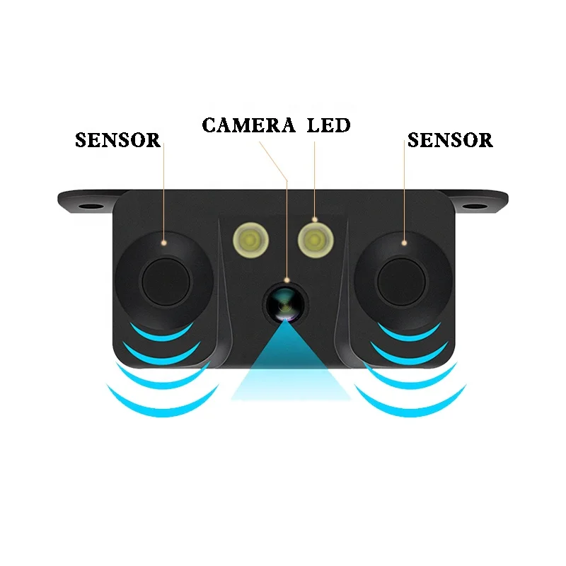 Blind Spot Detection Radar 9-35V Front and Rear Bus Camera Video Trailer Rear View 3 in 1 Reverse 24V Truck Parking Sensor