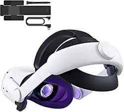 KIWI design adjustable, replacement Elite Strap With 3 in 1 Battery Strap for Oculus Quest 2 VR Accessories