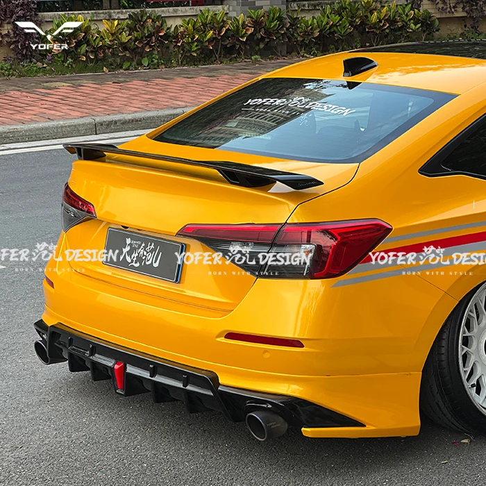 Factory wholesale Auto Accessories Parts primer V2 style Universal rear diffuser spoiler trunk wing For honda civic