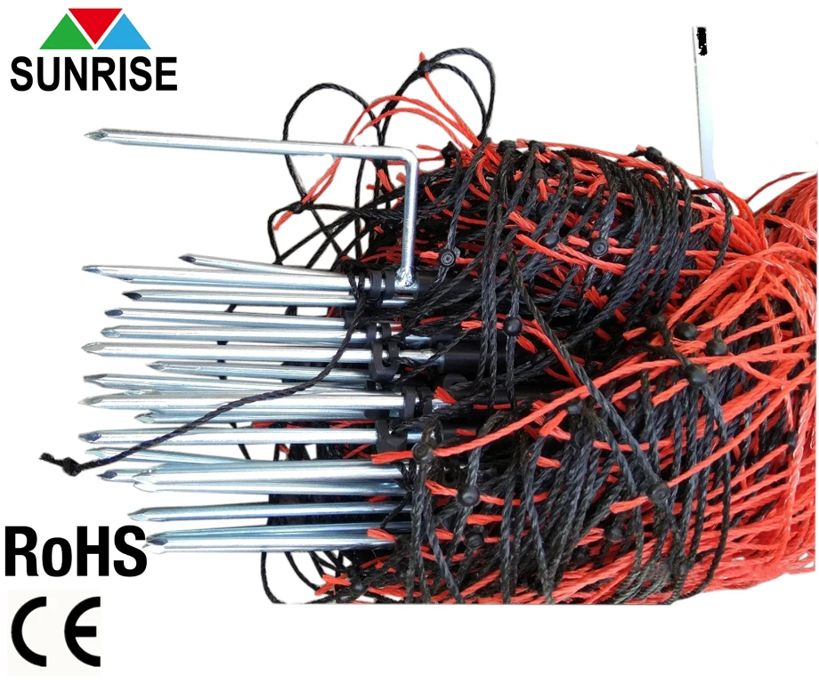 50 Meters fencing  electric fence energizer netting for sheep farm electric fence netting double spike