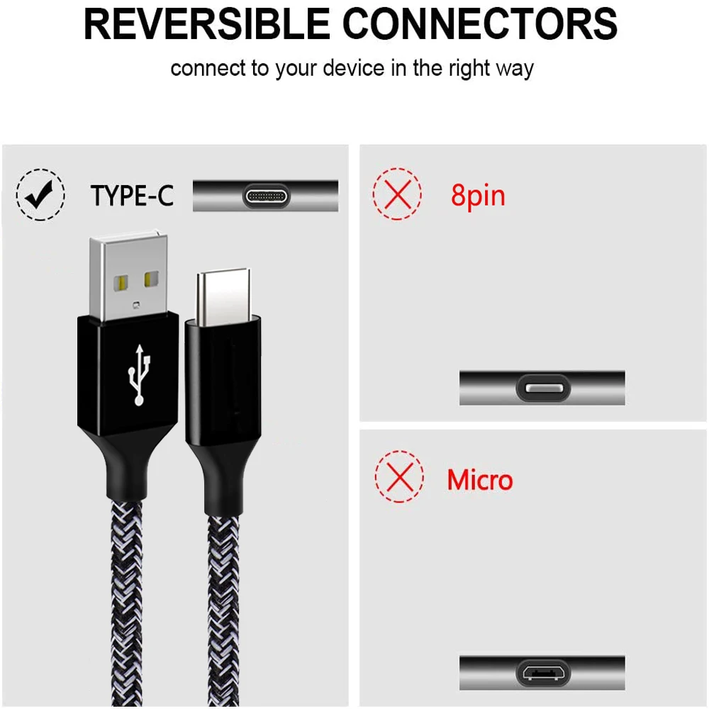 USB-C to USB A Cable Fast Charging Type C Charger Cord Compatible with USB C devices