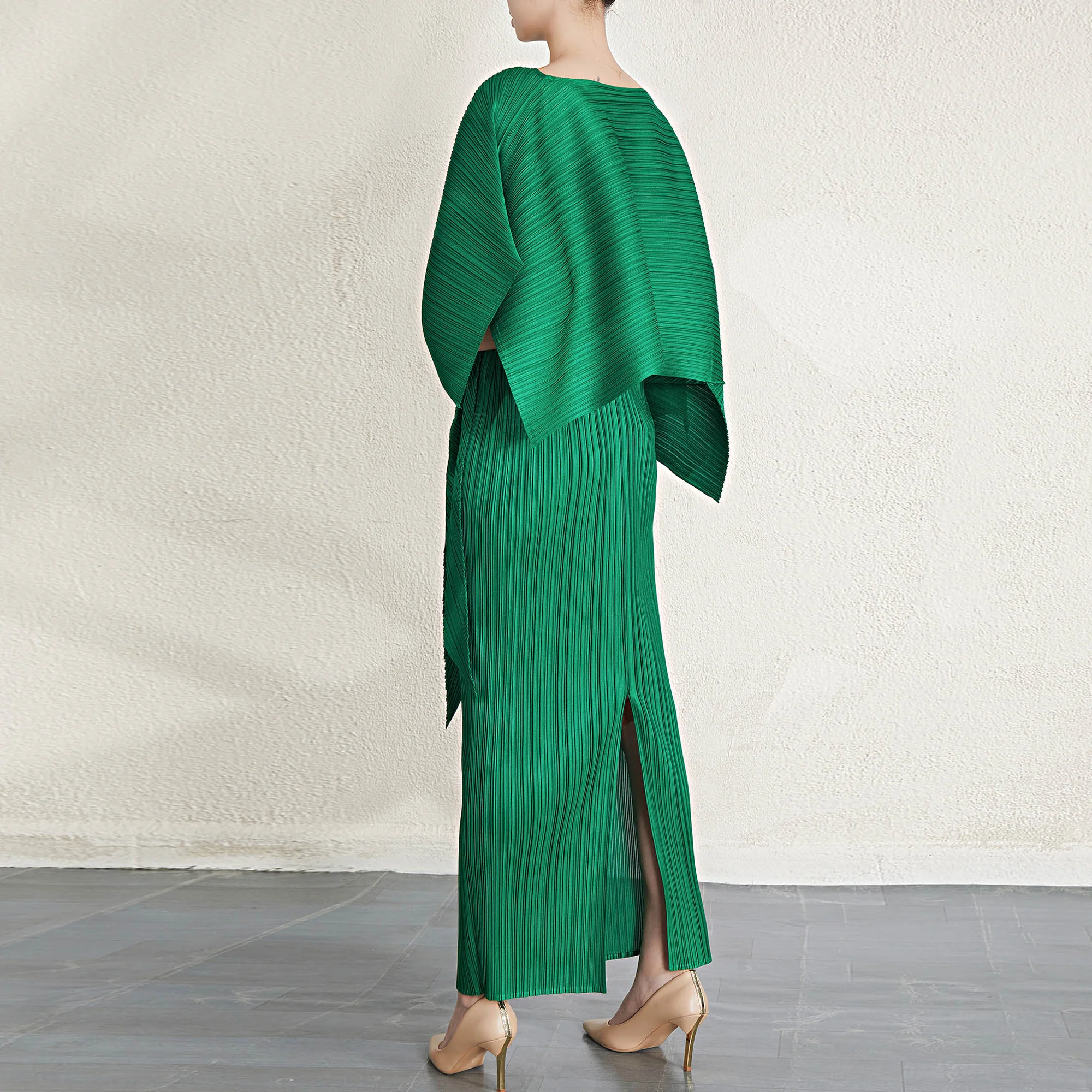 Wholesale 100% Polyester Dress Women Party Evening Elegant Two Piece Set Solid Slimming Sets Dress