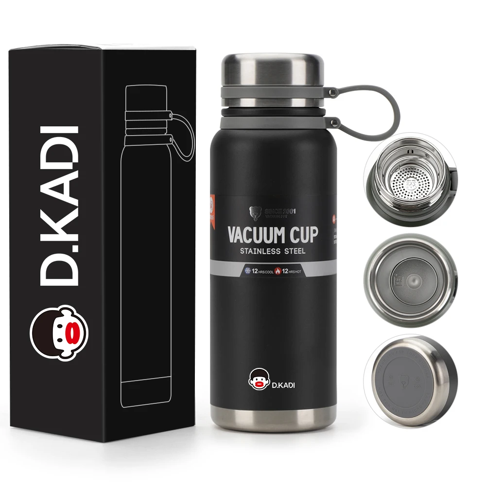 OKADI New style 900ml Travel Stainless Steel Vacuum Insulated Bottle with Portable Handle