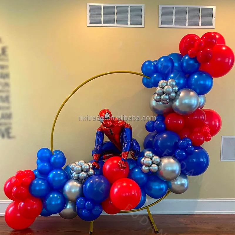 108pcs Arch Garland Red Blue Balloons Chain Set 3D Big Spiderman Foil Ballon Kids Boys Gifts Birthday Party Decorations Supplies