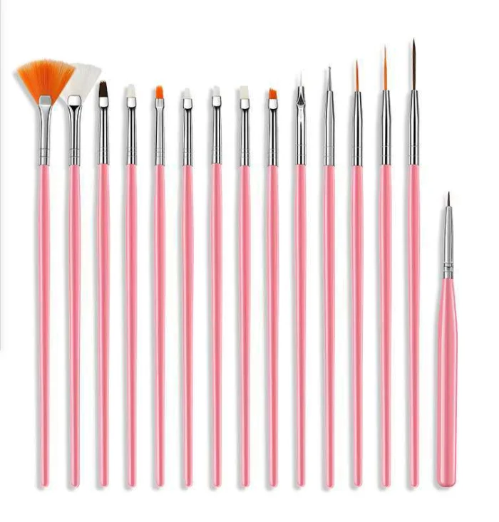 15 PCS Nail Dotting Pen Liner Brush Nail Art Point Drill Drawing Tools Set  Nail Art Brushes