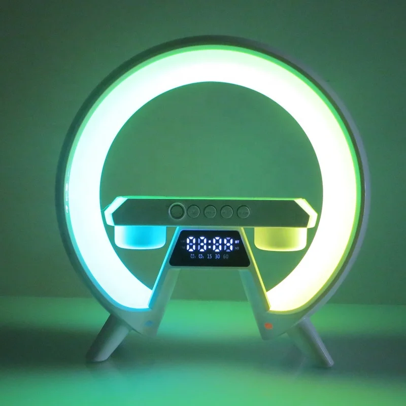 Lonvel Multifunction Alarm Clock light Simple Living Room Bedroom Table Lamp G6A BT Speaker Charger Digital Built-in White Noise
