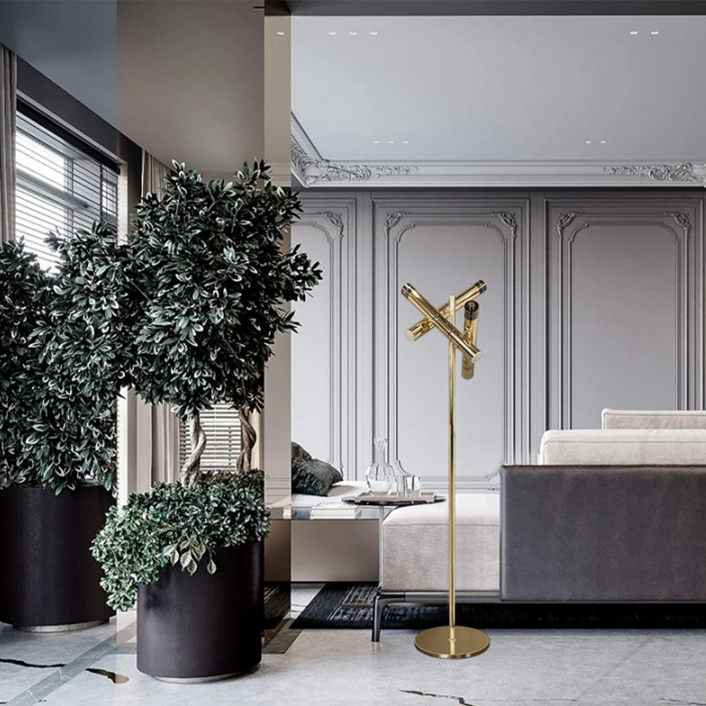 Лидер продаж современный светодиодный напольный светильник в скандинавском стиле Золотой металлический стоячий для домашнего декора роскошная Напольная Лампа гостиной и спальни