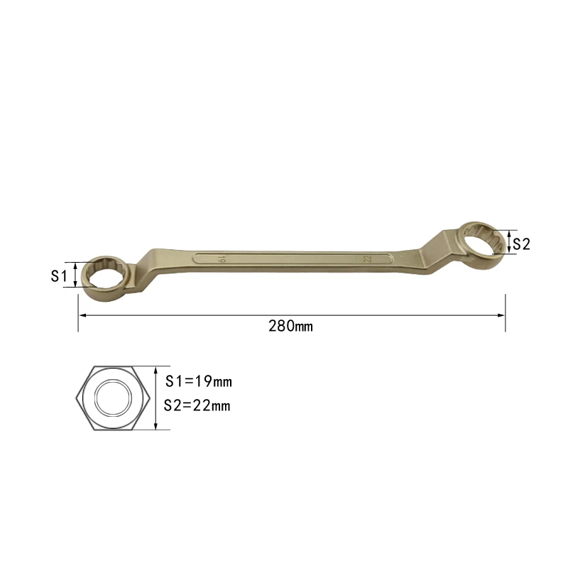 AL-CU explosion-proof wrench  Hand tool Double Box Offset Wrench 19*22mm explosive hazardous area Professional tools coal mine