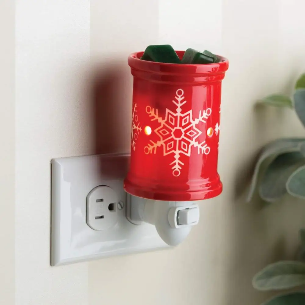 Personalized Christmas snowflake  Beckett Oil Burner Wholesale Dolphin Pyrex plug in fragrance diffuser  in red