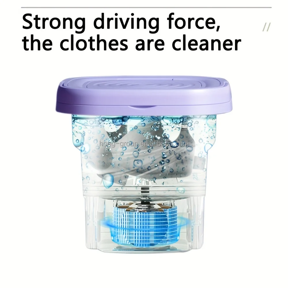 Portable Washing Machine,8L Foldable Mini Washer  for Baby Clothes And Underwear Green Purple