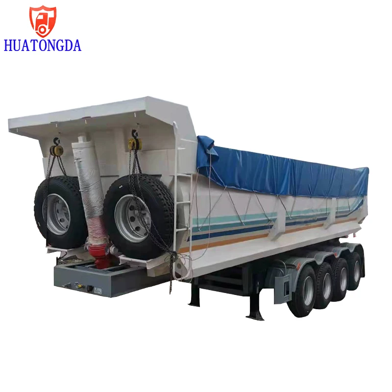 Low Price U shape 3 Axle 45 cbm Tipper Dump Trailer Truck For Coal Transport