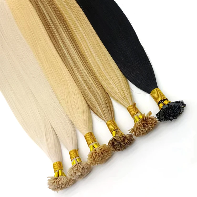 2024 Hot Selling Double Drawn Italian Keratin Virgin Cuticle Aligned Keratin Flat Tip U Tip Human Hair Extension
