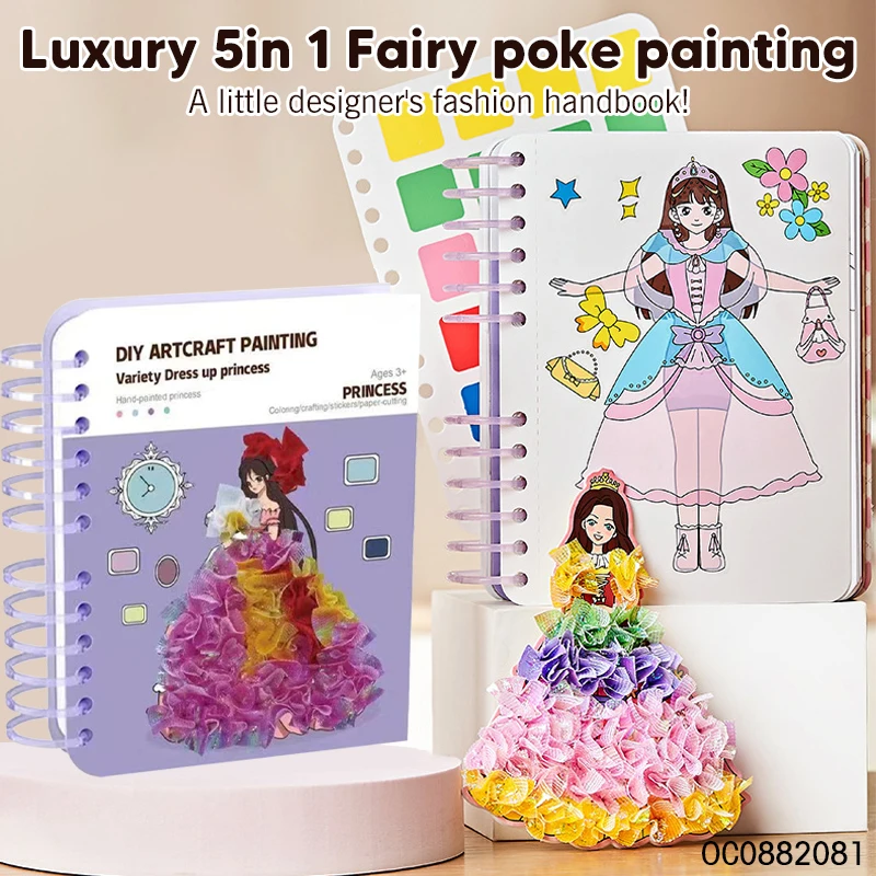 Paper Cutting Scissor Girls Fashion Dress up Toys Kids Educational Games Diy Materials