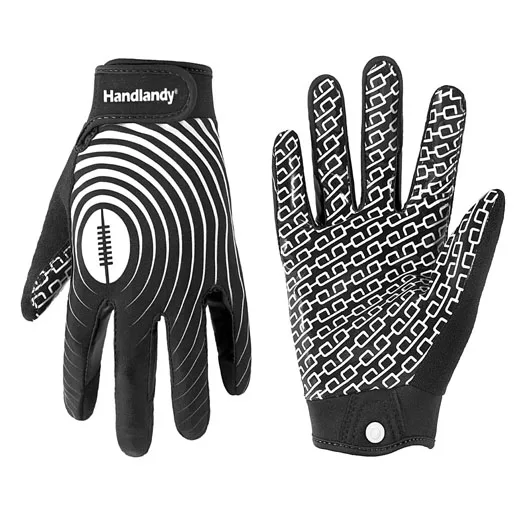 HANDLANDY brand stock wholesale Silicone Grip Stretch Anti-slip American Football Gloves Receiver Sports Gloves