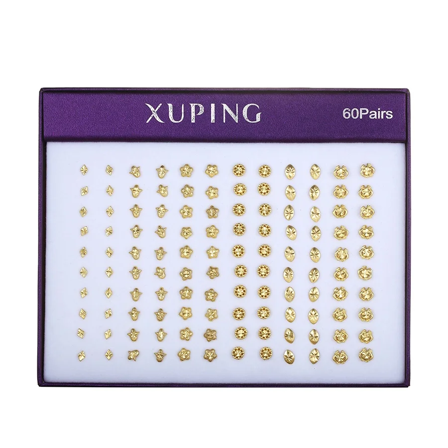 BOX-2 Xupingcopperalloy14Kgold plated small cheap women latest designs fashion korea studs lady