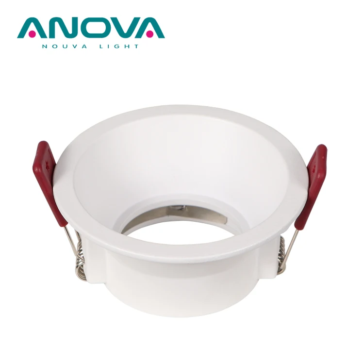 Round recessed mr16 spot light frame aluminum housing anti glare replaceable fixed downlight frame