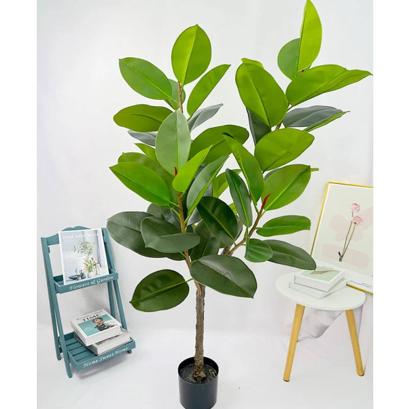 Simulated Indian Banyan Rubber Banyan Potted White Edged Rubber Banyan Bonsai Tree