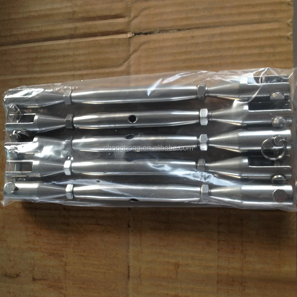 
JIS Standard Stainless Steel AISI304/316 Wire Rope Turnbuckle High Polished Surface Close Body Turnbuckle with Jaw and Jaw 