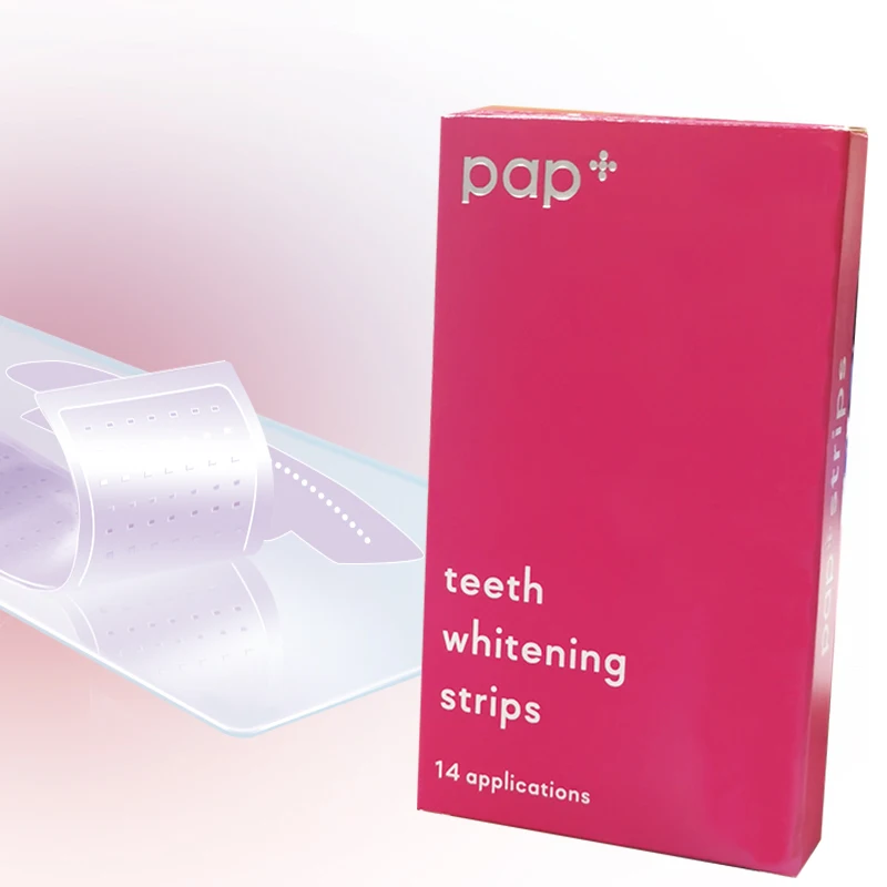 14 Pcs 100% Effective Non Peroxide Activated Customize Logo PAP Teeth Whitening Strips Private Label Whitening Strips Kit