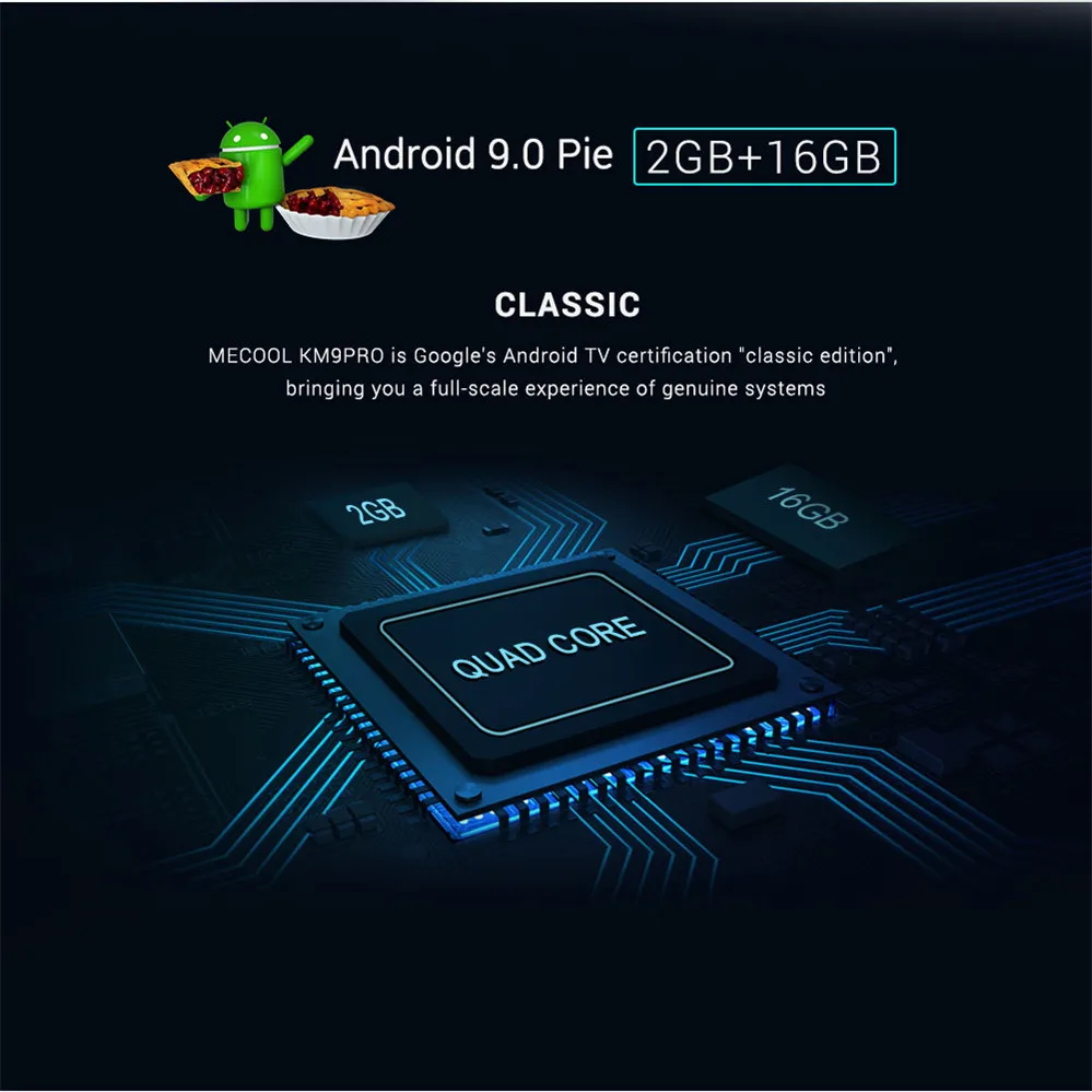 Google Certified mic input android tv box mecool km9 pro s905x2 4K Set Top Box with Chrome Cast